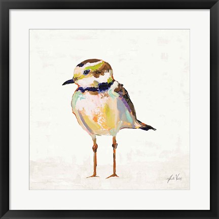 Framed Coastal Plover II Linen Print