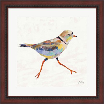 Framed Coastal Plover I Linen Print