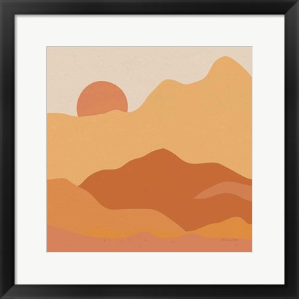 Framed Mountainous II Orange Print