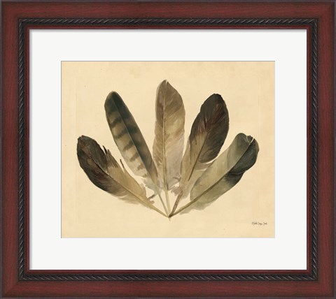 Framed Five Feathers Print