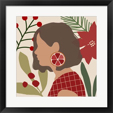 Framed Christmas Earring IV Print