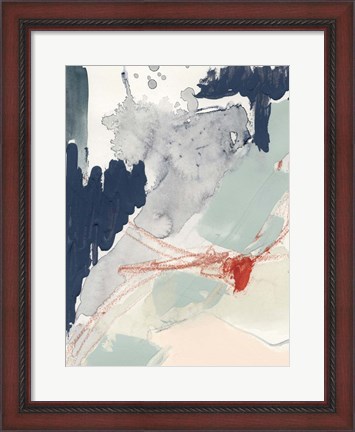 Framed Ash Blue &amp; Crimson I Print