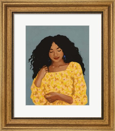 Framed Figure in Yellow Dress Print