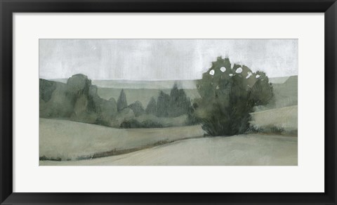Framed Soft Green Landscape II Print