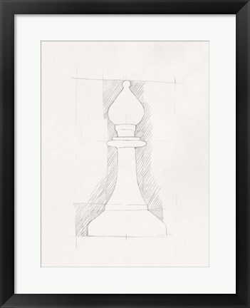 Framed Chess Set Sketch VI Print