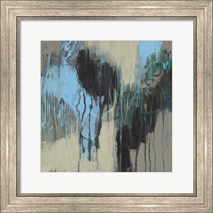 Framed Ocean Blue Abstract II Print