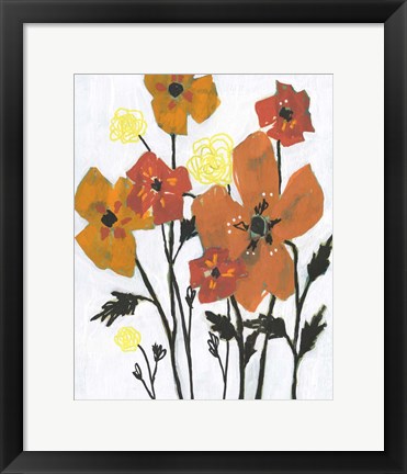 Framed Hot Flowers II Print