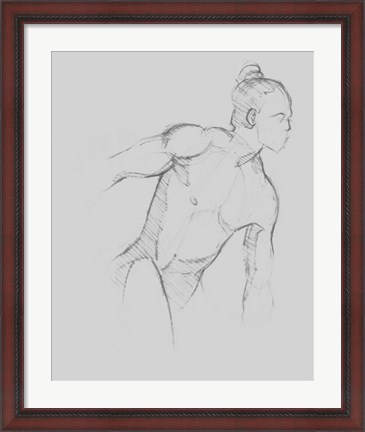 Framed Male Torso Sketch II Print