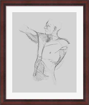 Framed Male Torso Sketch IV Print