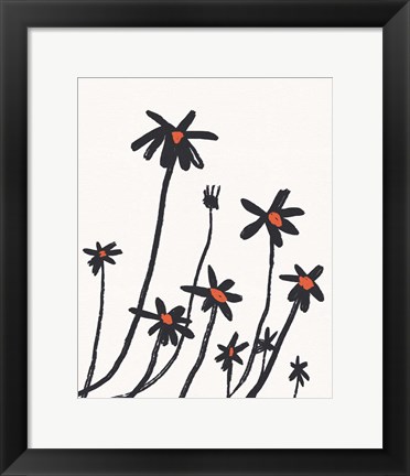 Framed Young Coneflowers I Print