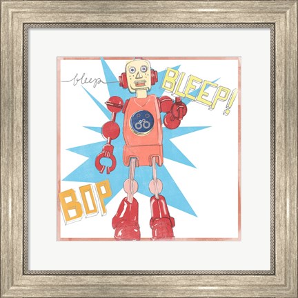 Framed Toy Tin Robots I Print