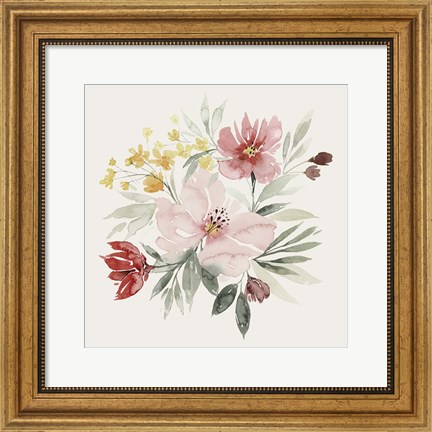 Framed Pink Posy Dance I Print