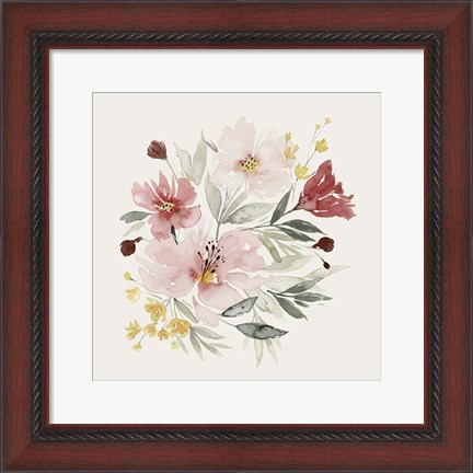 Framed Pink Posy Dance II Print