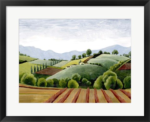 Framed Tuscan Valley Sketch III Print