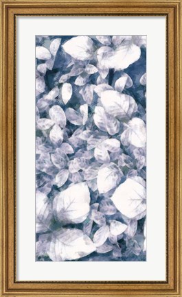 Framed Blue Shaded Leaves VI Print