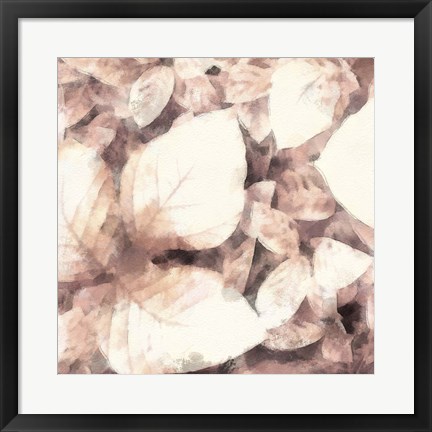 Framed Blush Shaded Leaves II Print