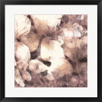 Framed Blush Shaded Leaves IV Print