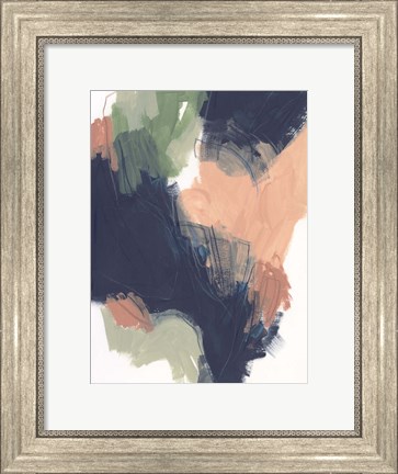 Framed Indigo &amp; Sienna Crescendo I Print