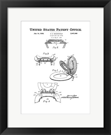 Framed Bath Time Patents V Print