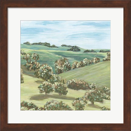 Framed Hill Lines V Print