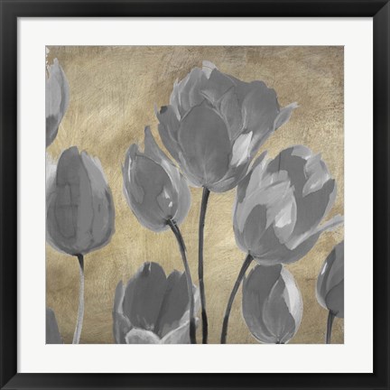 Framed Grey Tulips II Print