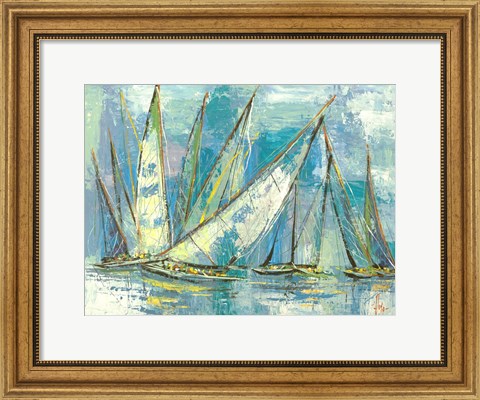 Framed Vele Acquamarina Print