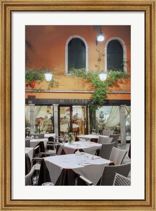 Framed Al Teatro Cafe, Venezia Print