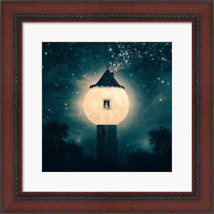 Framed Moon Tower Print