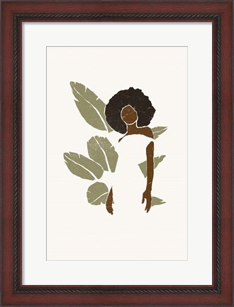 Framed Boho Bird of Paradise Leaves I Print