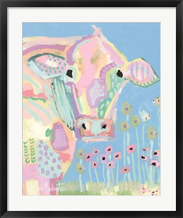 Framed Pastel Cow Print