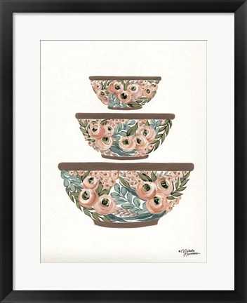 Framed Floral Mixing Bowls Print