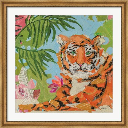 Framed Tiger at Rest Crop Print