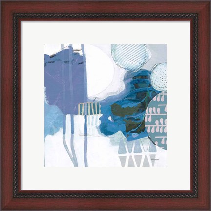 Framed Abstract Layers IV Blue Print