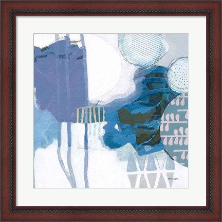 Framed Abstract Layers IV Blue Print