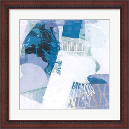 Framed Abstract Layers III Blue Print