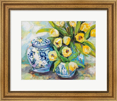 Framed Tulips Chinoiserie Print