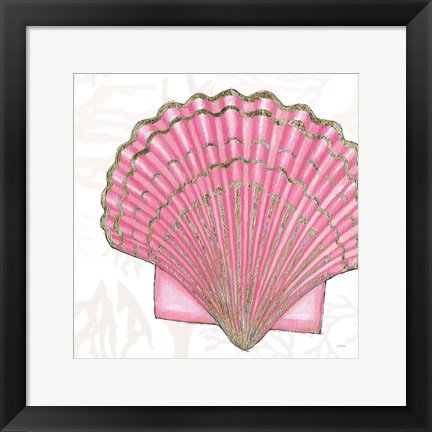 Framed Shimmering Shells V Print