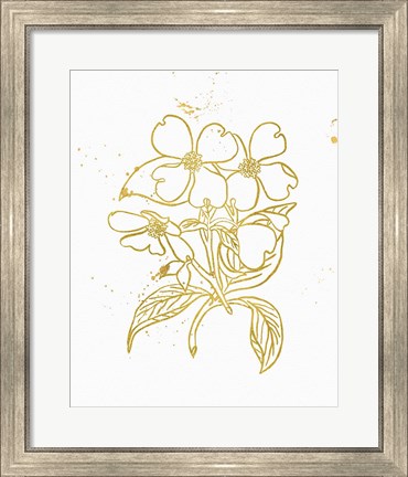 Framed Gold Blooms III Print