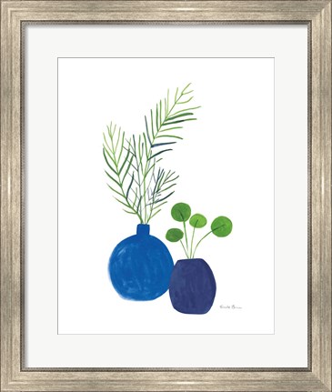 Framed Potted I Indigo Print