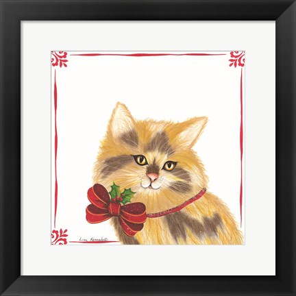 Framed Christmas Kitten Print