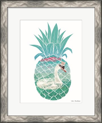 Framed Swan Pineapple Print