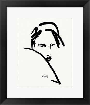 Framed Brush Portrait V Print