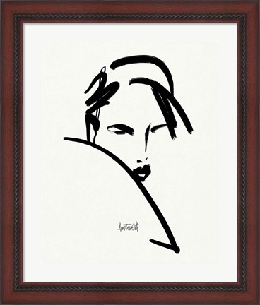 Framed Brush Portrait V Print