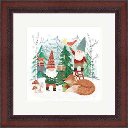 Framed Woodland Gnomes I Print