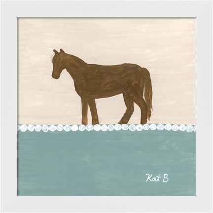 Framed Out to Pasture II  Brown Horse Print