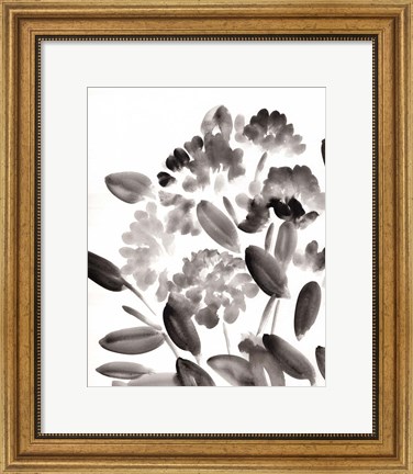 Framed Simple Black Peonies II Print