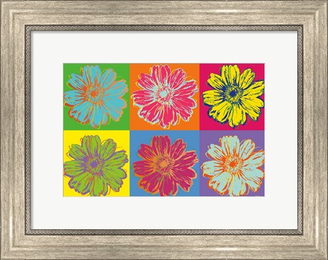 Framed Flower Pop Art mosaic Print