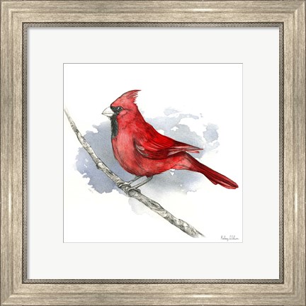 Framed Birds &amp; Branches I-Cardinal Print