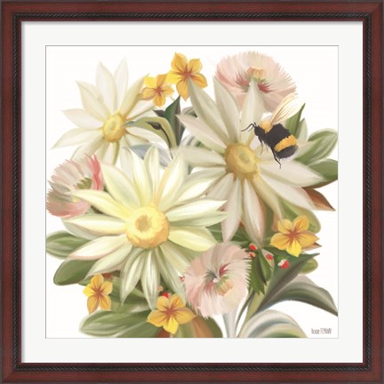 Framed Sunny Floral and Bee Print