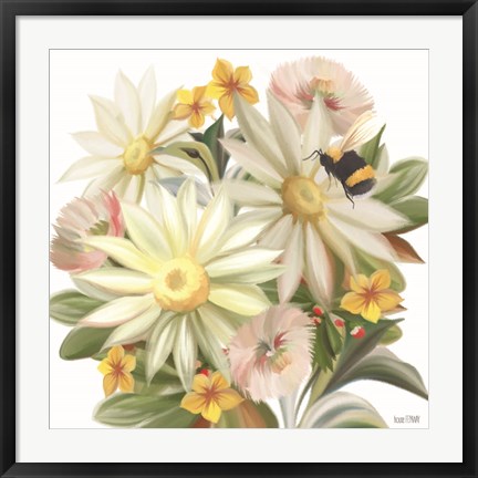 Framed Sunny Floral and Bee Print